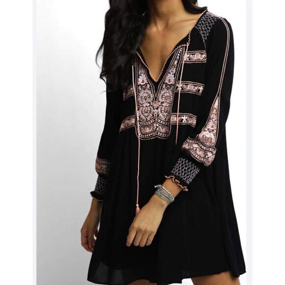 Free People Wind Willow Embroidered Boho Mini Dress - Picture 7 of 7